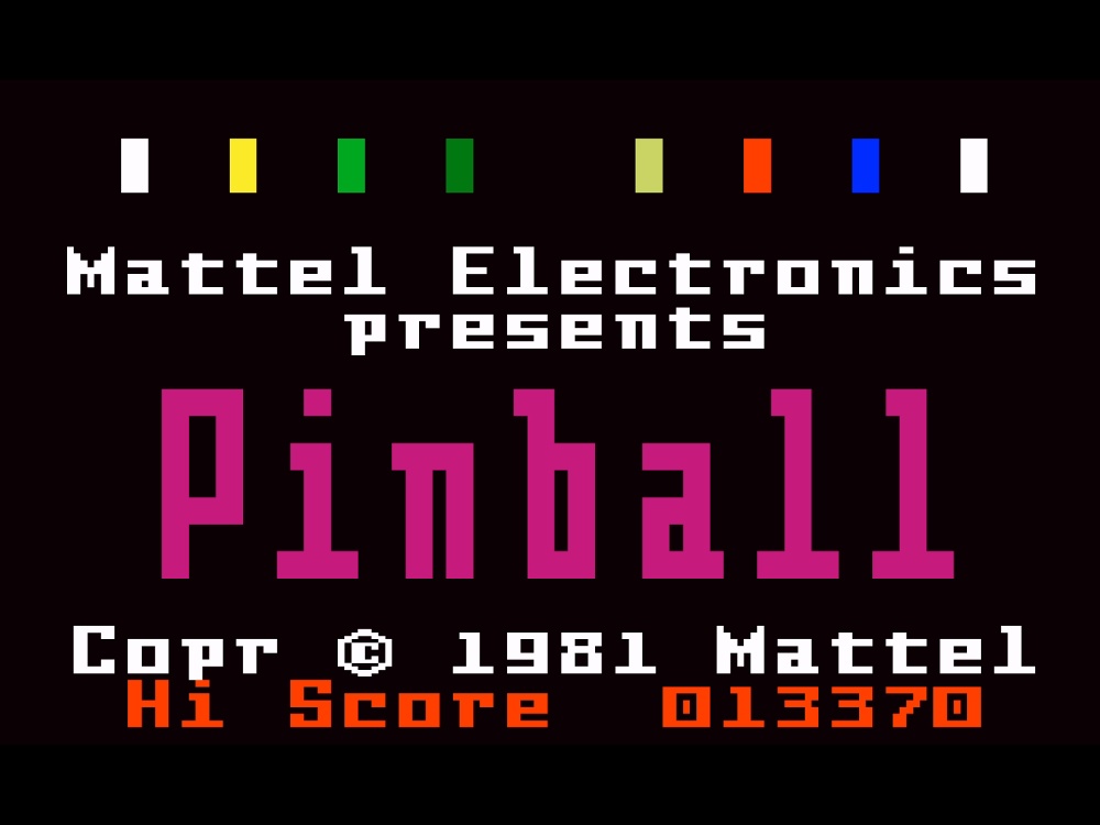Title Screen of Pinball for Intellivision